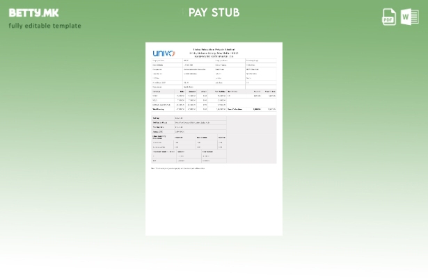 Шаблон за уплатница на Univo Education во модерен стил